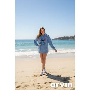 Disney LILO STITCH Embridored/Patches LT Blue Full Zip Hooded JACKET Size XS EUC